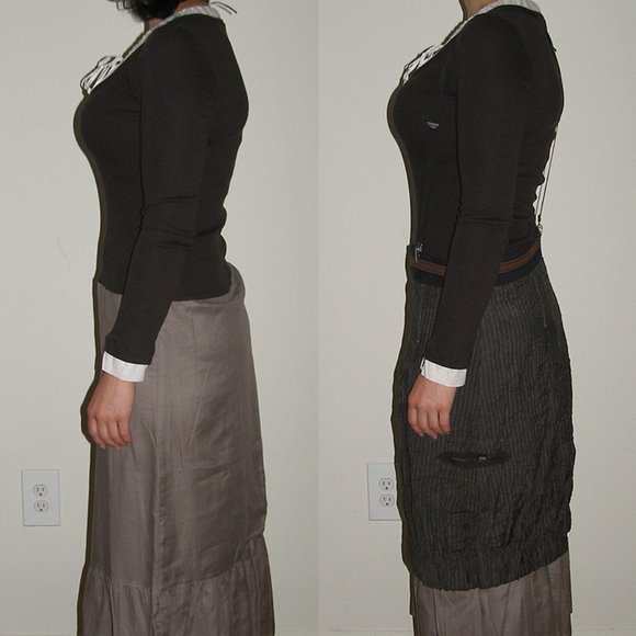 NEW RARE Cop Copine Peasant Dress Outfit M 8 Skirt Suspenders 3pc Boho Steampunk - Picture 3 of 13